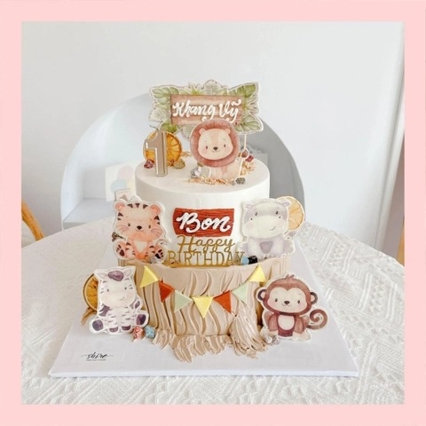 Bánh kem Safari World, khu rừng động vật - Bánh sinh nhật bé trai