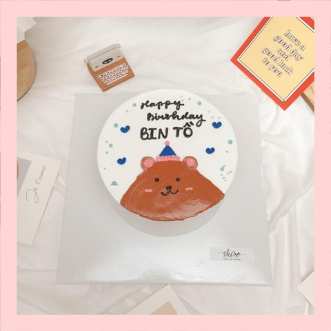 Bánh vẽ hình con gấu dễ thương - Bánh sinh nhật trẻ em