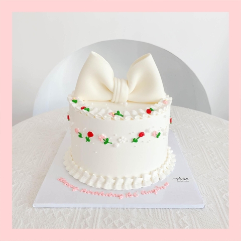 Bánh kem tạo hình nơ 3D xinh xắn cho bé gái - Bánh kem fondant