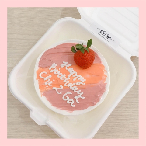 Mini Bento dâu tây - Bánh kem bơ mini hộp bã mía