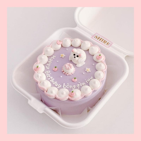 Mini Bento bắt kem 3D - Bánh kem bơ mini hộp bã mía