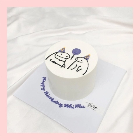 Bánh mini vẽ hình funny bựa - Bánh kem bơ mini 10-12cm