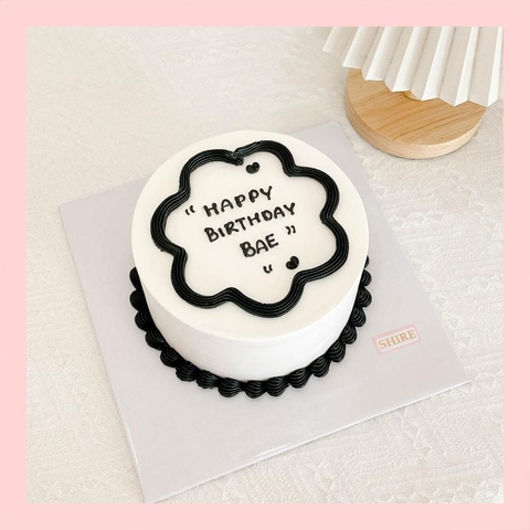 Bánh kem tone trắng đen - Bánh kem sinh nhật