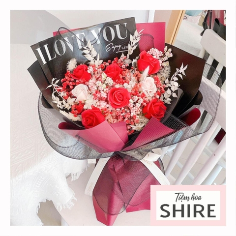 Hoa khô/Hoa bất tử size lớn tone màu hồng/đỏ