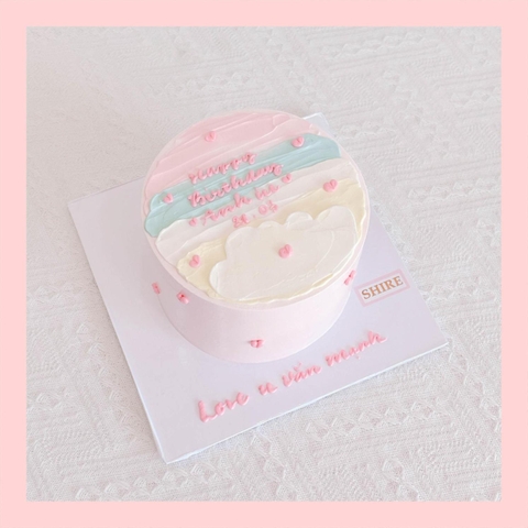 Bánh kem vẽ màu pastel style Hàn - Bánh kem sinh nhật