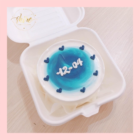 Mini Bento tone màu xanh dương - Bánh kem bơ mini hộp bã mía
