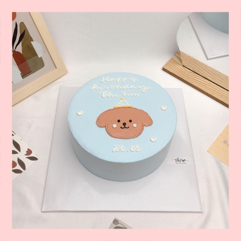 Bánh vẽ hình con chó dễ thương - Bánh sinh nhật trẻ em