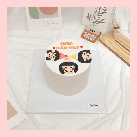 Bánh mini vẽ người - Bánh kem bơ mini 10-12cm