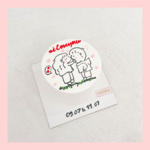 Bánh mini vẽ người - Bánh kem bơ mini 10-12cm