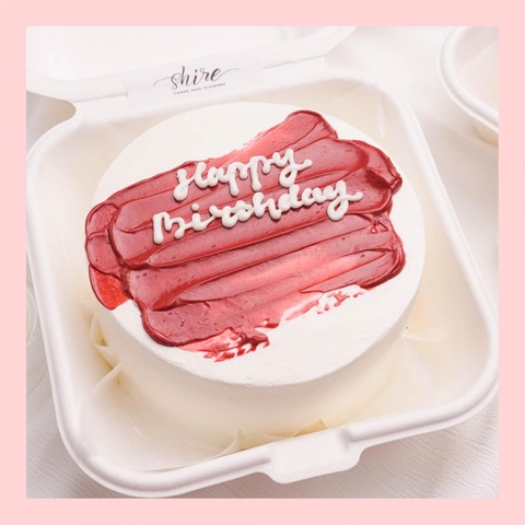 Mini Bento tone màu đỏ - Bánh kem bơ mini hộp bã mía