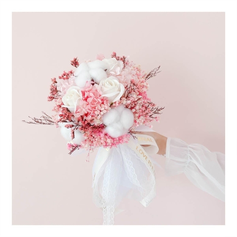 Bó hoa cưới cầm tay - Hoa khô/hoa bất tử