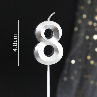 Nến số nhũ vàng/bạc/champagne