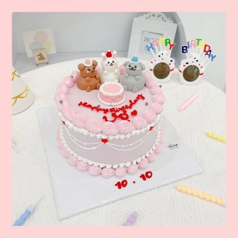 Bánh bơm thú hình con thỏ/con nhím/con cừu/capybara 3D dễ thương - Bánh sinh nhật trẻ em