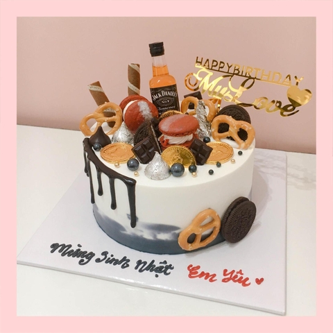 Bánh kem trang trí rượu bia - Bánh kem sinh nhật cho nam