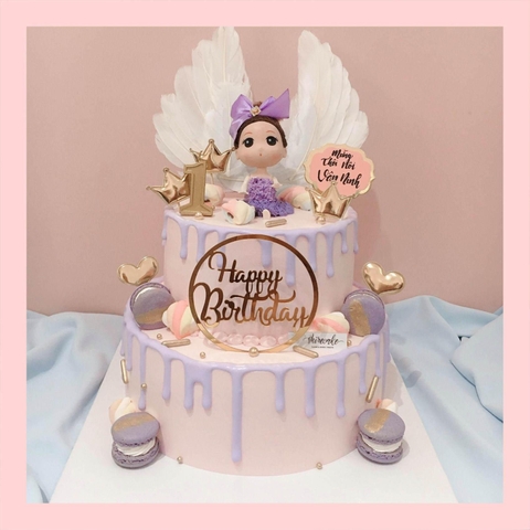 Bánh kem 2 tầng cho bé gái - Bánh sinh nhật bé gái hai tầng