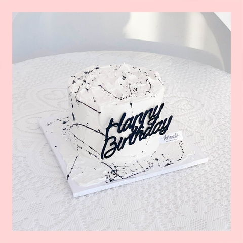 Bánh kem tone trắng đen - Bánh kem sinh nhật