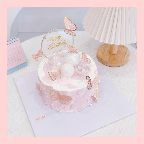 Bánh kem trang trí bướm - Bánh kem sinh nhật cho nữ