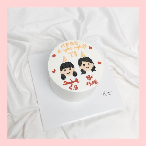 Bánh mini vẽ người - Bánh kem bơ mini 10-12cm