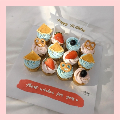Set cupcake trái cây - Bánh sinh nhật dạng cupcake ổ