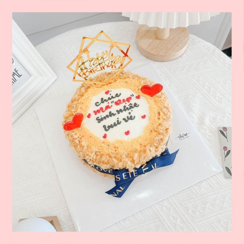 Bông lan trứng muối trang trí phụ kiện hiện đại - Bánh sinh nhật bông lan trứng muối hai loại sốt phô mai và sốt bơ