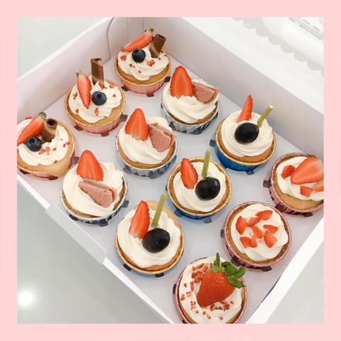 Set cupcake trái cây - Bánh sinh nhật dạng cupcake ổ