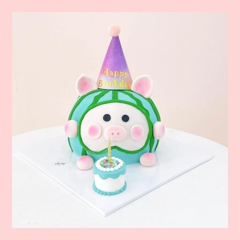 Bánh tạo hình con heo 3D - Bánh sinh nhật trẻ em