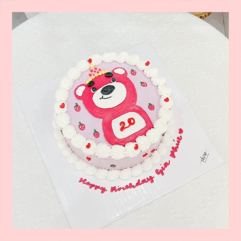 Bánh kem hình gấu dâu Lotso dễ thương - Bánh sinh nhật trẻ em