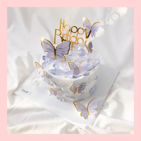 Bánh kem trang trí bướm - Bánh kem sinh nhật cho nữ