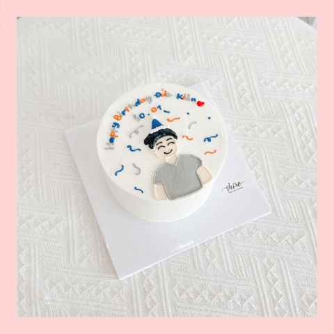 Bánh mini vẽ người - Bánh kem bơ mini 10-12cm