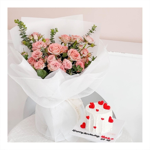 Set bánh & hoa tone cappuccino