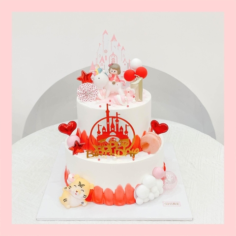 Bánh kem 2 tầng cho bé gái - Bánh sinh nhật bé gái hai tầng