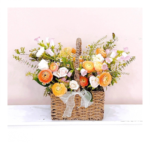 Giỏ hoa tươi chúc mừng sinh em bé