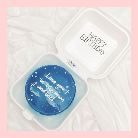 Mini Bento tone màu xanh dương - Bánh kem bơ mini hộp bã mía