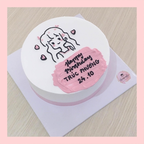 Bánh kem vẽ người nữ - Bánh kem sinh nhật cho nữ