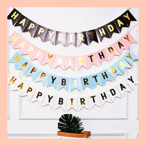 Dây Happy Birthday dạng cờ đuôi cá
