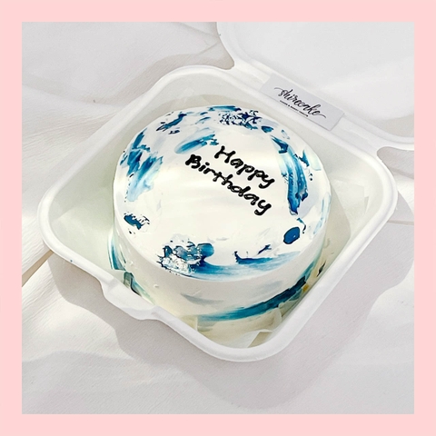 Mini Bento tone màu xanh dương - Bánh kem bơ mini hộp bã mía