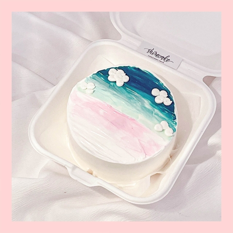 Mini Bento tone màu mix - Bánh kem bơ mini hộp bã mía