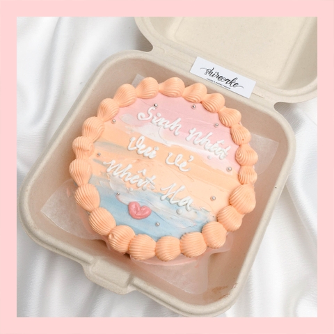 Mini Bento tone màu mix - Bánh kem bơ mini hộp bã mía