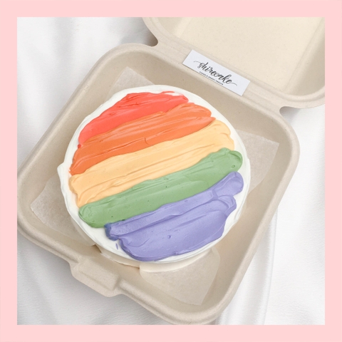 Mini Bento tone màu mix - Bánh kem bơ mini hộp bã mía