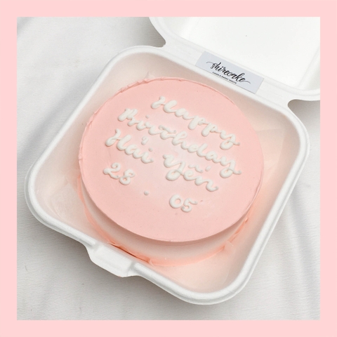 Mini Bento tone màu hồng - Bánh kem bơ mini hộp bã mía