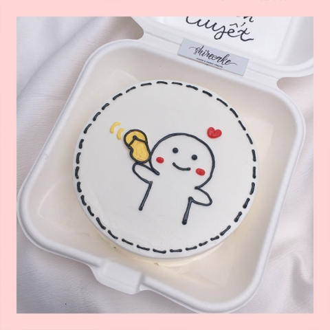 Mini Bento vẽ hình ngộ nghĩnh - Bánh kem bơ mini hộp bã mía