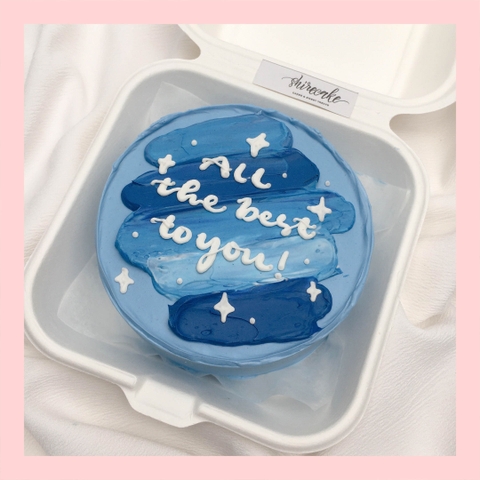 Mini Bento tone màu xanh dương - Bánh kem bơ mini hộp bã mía