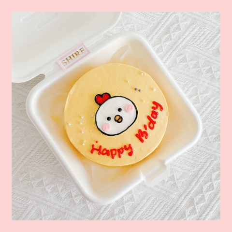 Mini Bento hình gà dễ thương - Bánh kem bơ mini hộp bã mía
