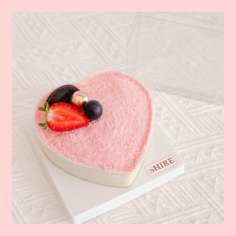 Tiramisu mini trái tim 12cm nhiều vị - Bánh kem tiramisu mini hộp mica trong