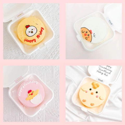 Mini Bento hình gà dễ thương - Bánh kem bơ mini hộp bã mía