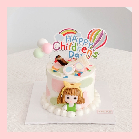 Bánh mini trang trí đồ chơi thú cute cho bé gái  - Bánh kem bơ mini 10-12cm