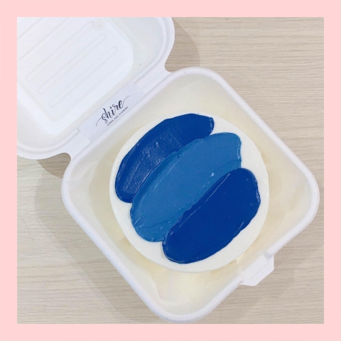 Mini Bento tone màu xanh dương - Bánh kem bơ mini hộp bã mía