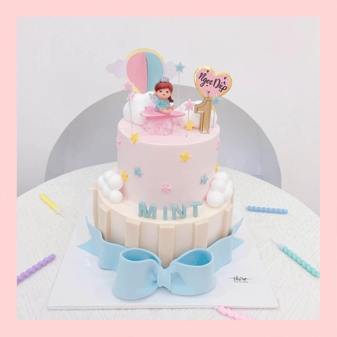 Bánh kem 2 tầng cho bé gái - Bánh sinh nhật bé gái hai tầng