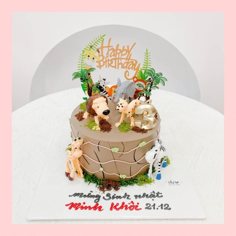 Bánh kem Safari World, khu rừng động vật - Bánh sinh nhật bé trai