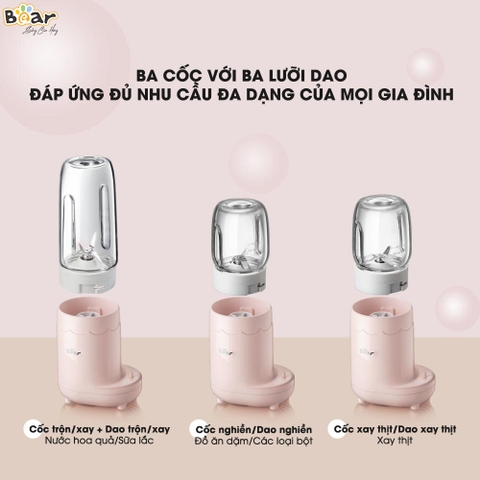 Máy xay ăn dặm 3 cối Bear LLJ-C04J1 (GR-B03V1)